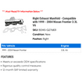 thumbnail image 2 of Right Exhaust Manifold - Compatible with 1999 - 2004 Nissan Frontier 3.3L V6 2000 2001 2002 2003, 2 of 2