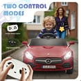 thumbnail image 3 of Licensed Benz CLS 350 12V Electric Ride on Toys with Bluetooth Music, LED Lights, Spring Suspension, Power Car Wheels, Electric Car for Kids with Parent Remote Control (Wine Red), 3 of 7