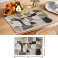 thumbnail image 6 of Black Brown Geometric Placemats Set of 6 Modern Abstract Textured Place Mats Indoor Wipeable Table Mats Washable Cloth Dining Table Placemats for Kitchen Holiday Party Home Decor 13x19 Inch, 6 of 9