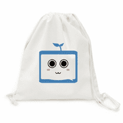 Saplings Cute Small TV Happy Original Backpack Canvas Drawstring Bag Shopping Travel
