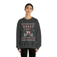 thumbnail image 3 of Adult Womens Ugly Christmas Pink Flamingo Sweater Crewneck Sweatshirt, 3 of 4