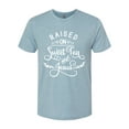 thumbnail image 2 of Wild Bobby Raised on Sweet Tea and Jesus Inspirational/Christian Men Premium Tri Blend Tee, Denim, Medium, 2 of 5