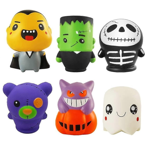 6 Pack Halloween Squishy Toys Slow Rising Slow Rebound Toys Halloween Party Favors Halloween Novelty Toys Stress Relief Squishies Toys for Girls and B