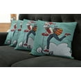 thumbnail image 5 of Ambesonne Indie Throw Pillow Cover 4 Pack, Pop Art Hipster Santa, 18", Teal Red Blue, 5 of 5