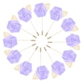 thumbnail image 1 of Uxcell 12-Pack Alfileres de Flor para Hombres, Alfileres de Boutonnieres de Rosa con Hoja Dorada para Boda/Baile/Festa, Alfileres de Corsage de Flor [Púrpura Claro], 1 of 1