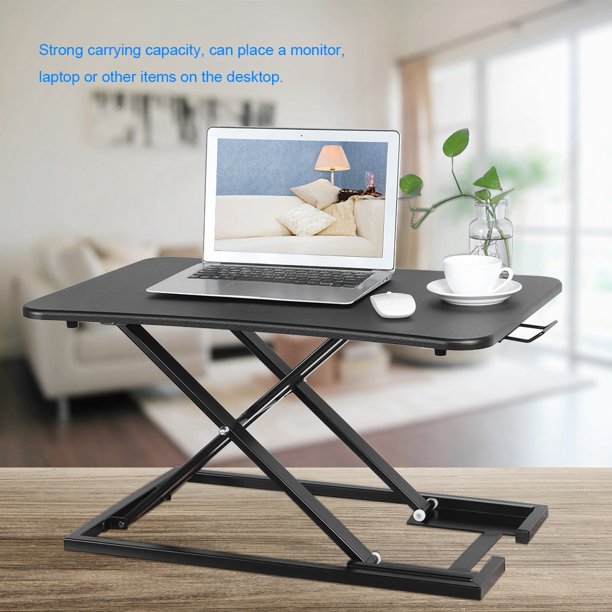 Haofy X Shape Height Adjustable Standing Desk Table With Gas Spring Handle For Home Office Black Com Standing Desk Height Adjustable Table, Adjustable Desk Height Range