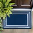 thumbnail image 6 of Beverly Rug Indoor Bordered Area Rugs, Non Slip Rubber Backing Modern Living Room Area Rug, Navy, 2x3, 6 of 9