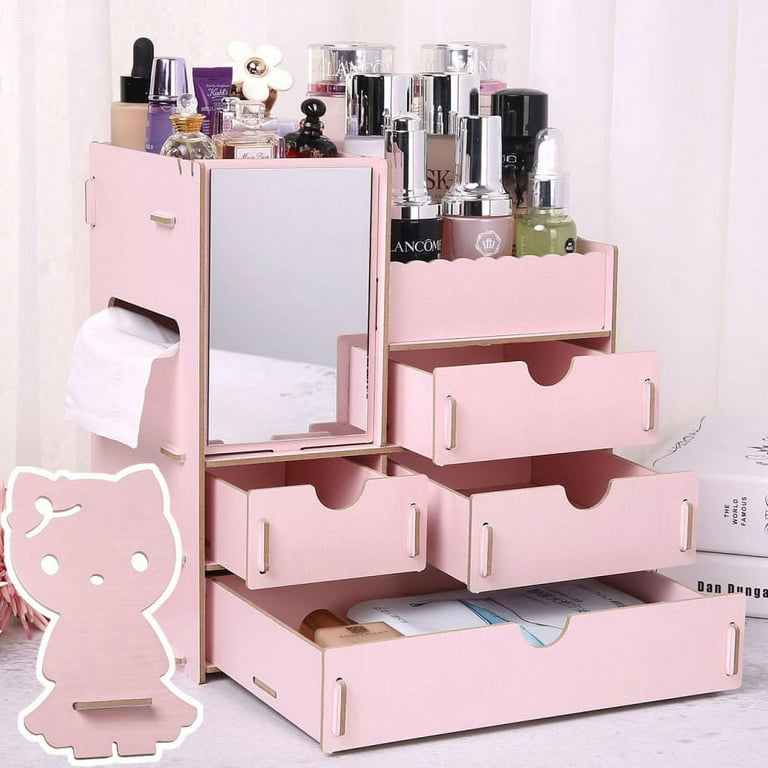 Pink powder beauty activity makeup cabinet makeup car storage cabinet  dressing table activity storage table - Shop hong-yi Storage - Pinkoi