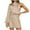 Beige, variant on IROINNID Long Sleeve Dress for Women Dress Round Neck Long Sleeve One Shoulder Dress Long Dress ,Black
