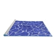 thumbnail image 2 of Ahgly Company Machine Washable Indoor Square Abstract Blue Modern Area Rugs, 4' Square, 2 of 4