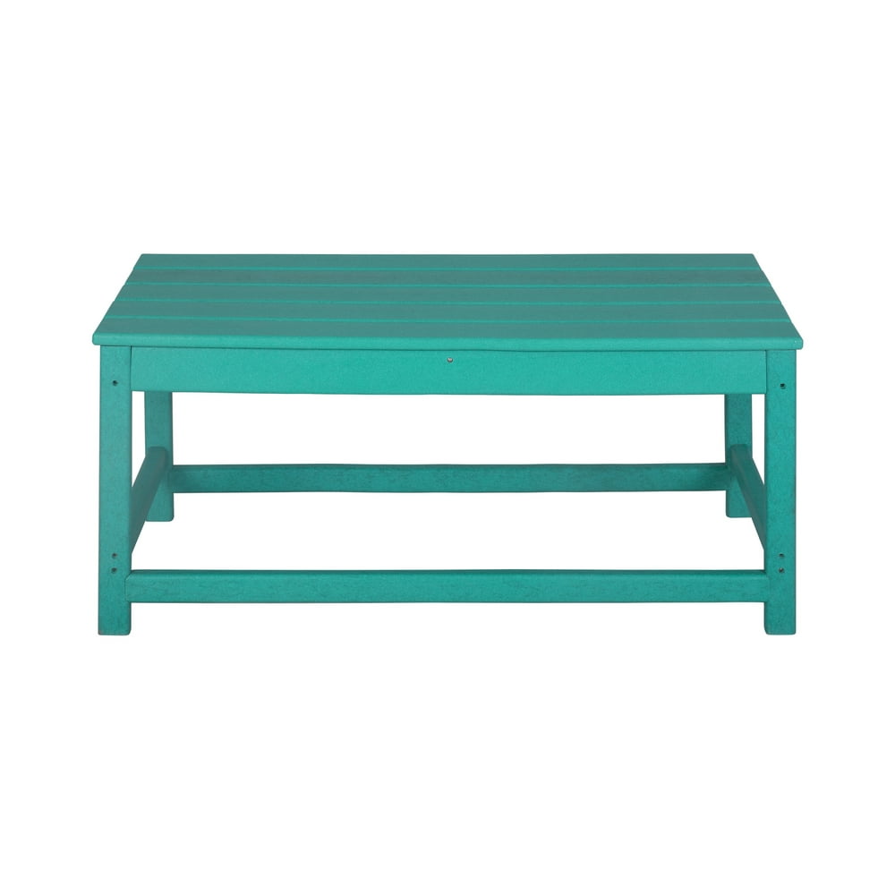 WO Outdoor Patio Classic Adirondack Coffee Table, Turquoise Walmart