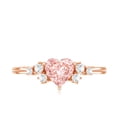 thumbnail image 5 of Rosec Jewels IGI Certified Lab Grown Pink Diamond Heart Engagement Ring (1 Carat, VS1 Grade) - Pink White Diamond Ring - Gift for Women, 18K Rose Gold, US 10.50, 5 of 9
