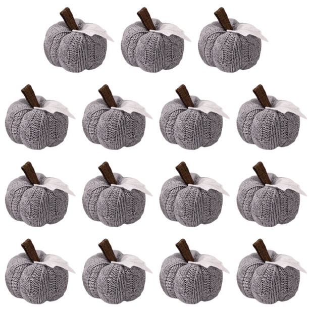Cosecha Calabaza Ganchillo Calabazas Punto Otoño para Bodas (gris)