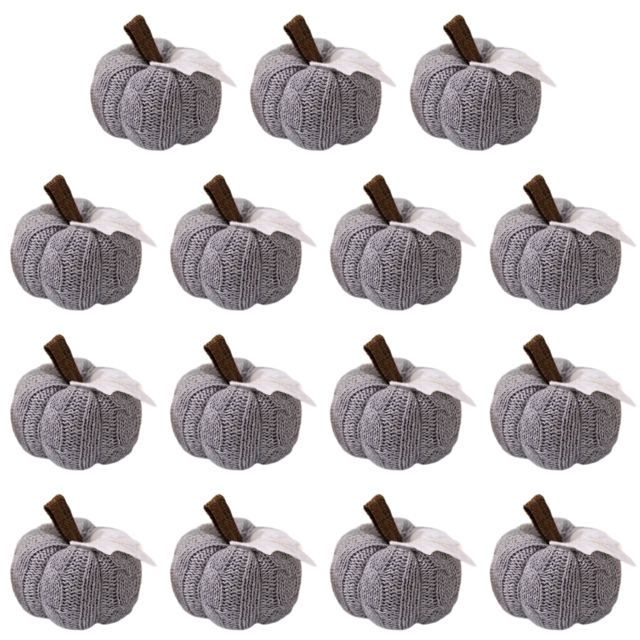 Cosecha Calabaza Ganchillo Calabazas Punto Otoño para Bodas (gris)