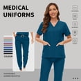 thumbnail image 2 of VIAOLI Women's Jogger Scrub Set -  Soft Stretch V-Neck Top & Elastic Waist Pants Uniform, 8 Colors, 2 of 6