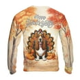 thumbnail image 2 of Happy Thanksgiving Basset Hound Turkey Costume Pumpkins Autumn Leaves All Over Print 3D Sweatshirt Unisex Merch Bassets Dog Breed Lovers Gifts Idea - 13014, 2 of 6