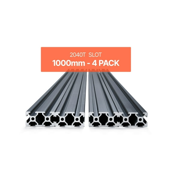 VEVOR 4PCS 39.4 in (1000mm) T Slot 2040 Aluminum Extrusion Profile, European Standard Anodized Linear Rail, High-Strength Extruded Aluminum Rail for 3D Printer, CNC Machine DIY, Laser Engraving