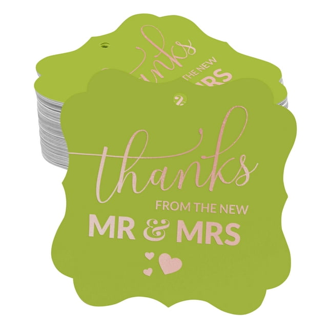 Inkdotpot Pack Of 100 Thanks From The New Wedding Paper Tags DIY Craft Bracket Shape Real Rose Gold Foil Hang Tags