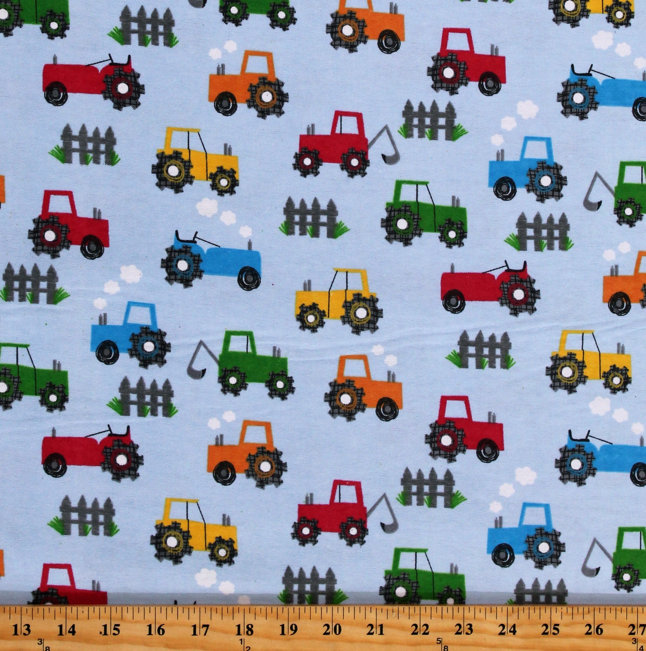 One Yard Children's Fabric Soft Cotton Flannel Cars and Roads Flannel Fabric