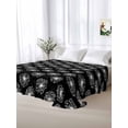 thumbnail image 5 of Black White Dandelion California King Size Flat Sheet, Wrinkleproof & Fadeproof Cooling Flat Bed Sheet Only, Farmhouse Botanical Blossom Breathable Soft Bedding Top Sheets 108 x 98 Inches, 5 of 8