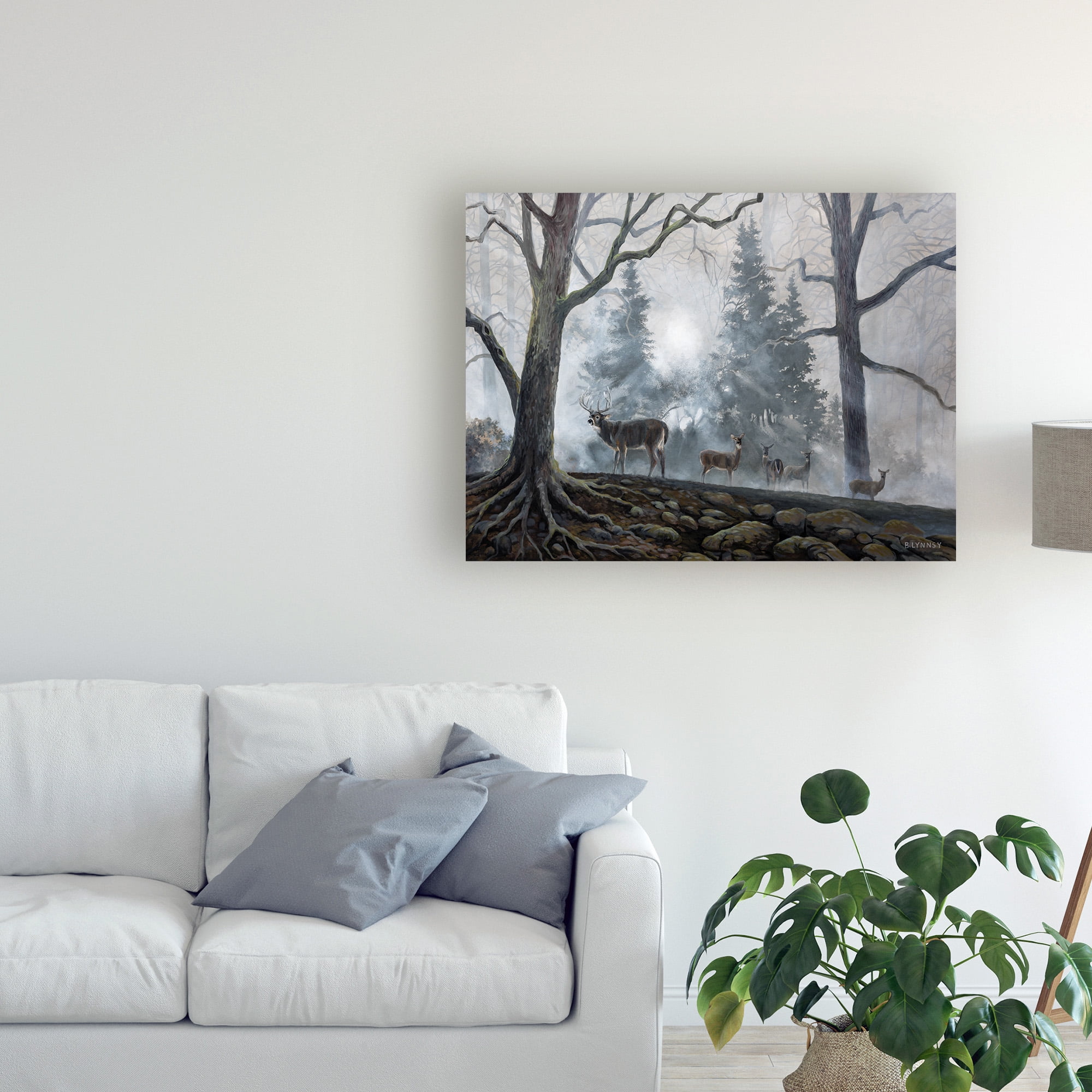Trademark Fine Art 'Deer Path I' Canvas Art by B. Lynnsy