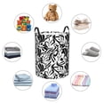 thumbnail image 5 of Large Laundry Basket with Handles - vibrant boho flower black white Kids Baby Dirty Clothes Laundry Hamper for Bedroom Aesthetic, 5 of 5