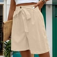 thumbnail image 7 of AherBiu Business Casual Shorts for Women Belted High Waisted Office Ladies Work Shorts with Pockets, 7 of 7