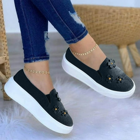 

ZTTD Fashion Women s Flat Single Toe Shoes Set Feet Flower Casual Shoes Suede Round Women s Casual Shoes