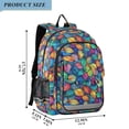 thumbnail image 2 of FORMRS Unisex School Backpack 17" Student Travel Bag with Laptop Compartment, Vibrant Art Leaves Pattern, 2 of 7