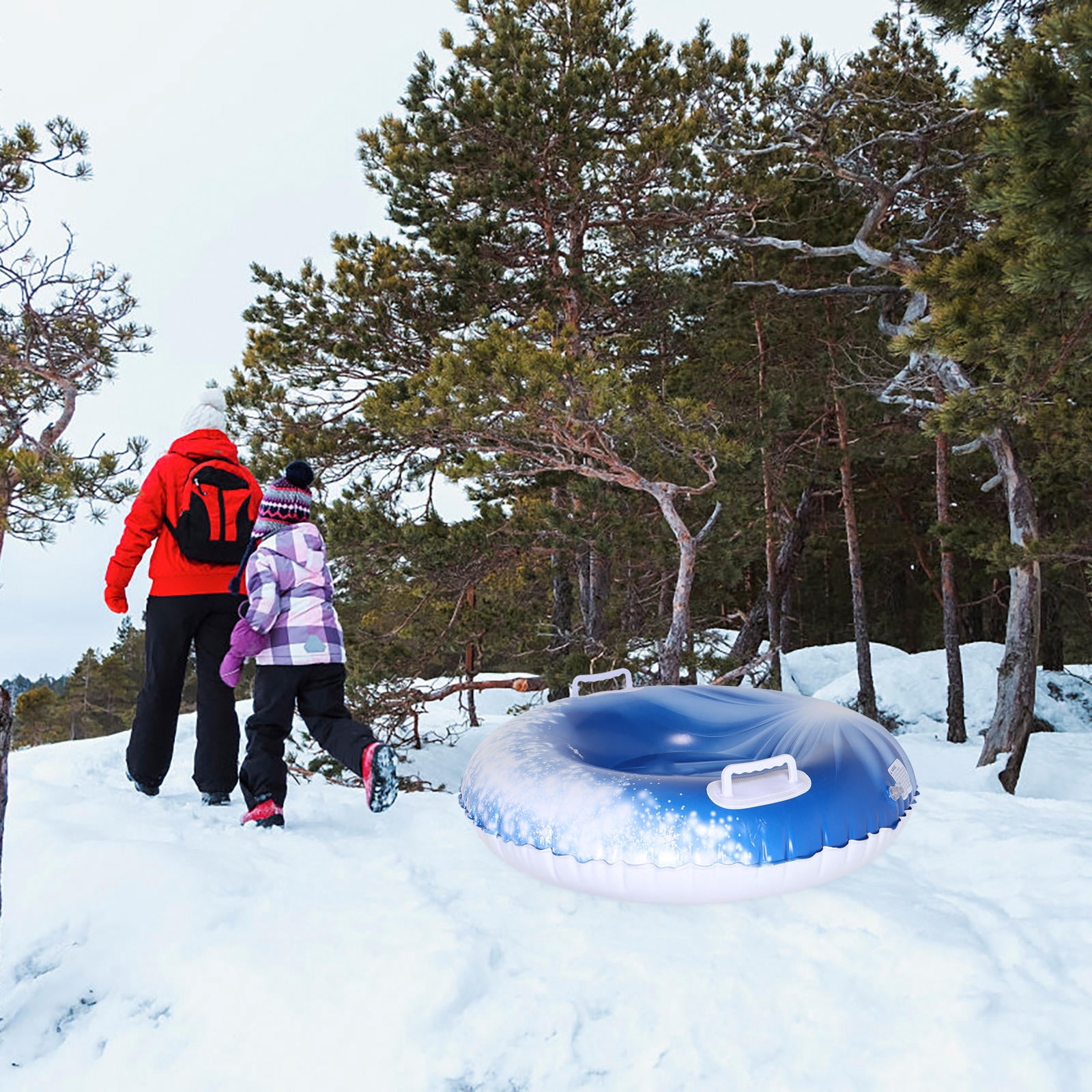 HONMEET Inflatable PVC Round Snow Tube for Winter Sledding and Outdoor , 1 Piece