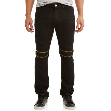 - Men's Double Zip Moto Tapered Pants With Zipper Design