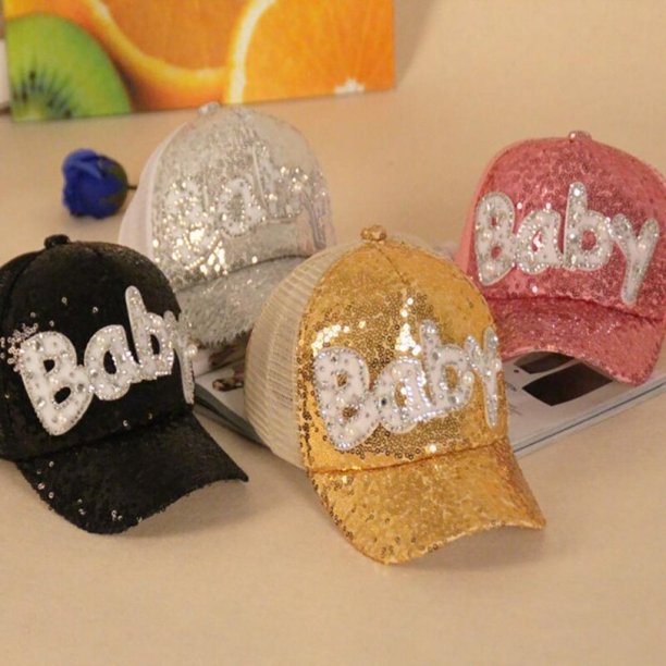 Zdmathe Casual Style Hat Lovely Sequin Letter Pattern Parent Child Hip Hop Baseball Cap Mother Bebe Cap Walmart Com Walmart Com