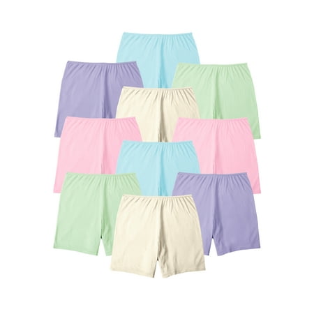 

Comfort Choice Women s Plus Size 10-Pack Cotton Boxer Underwear