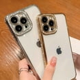 thumbnail image 3 of Mantto for iPhone 14 Pro Max Case for Women, Glitter with Rhinestone Bling Diamond Girly Sparkle Cute Clear Phone Case for iPhone 14 Pro Max, Luxury Pretty Fashion Protective Case for Girls, Gold, 3 of 6