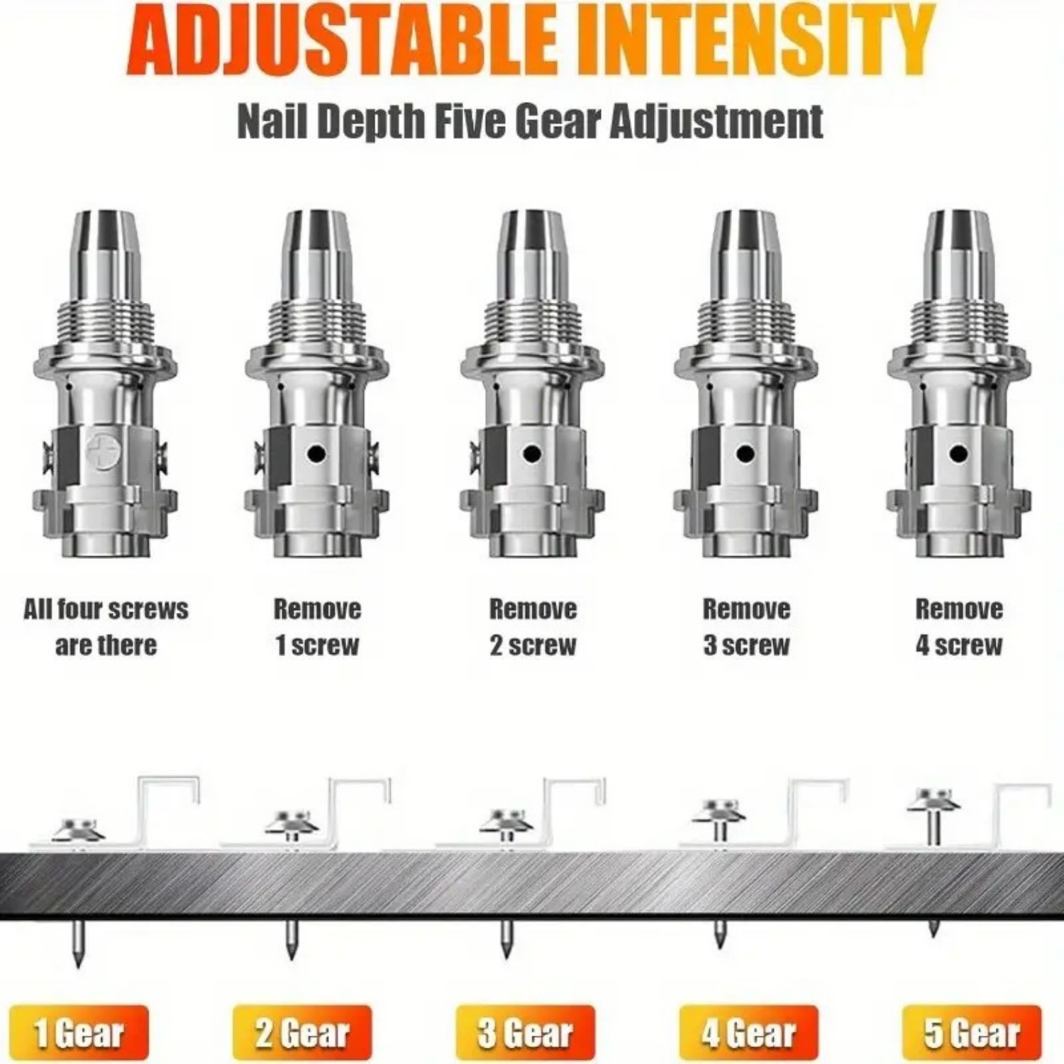5 Speed Regulating 250 Pegs Set Wall Channel Slotted/Home Decoration Nail Gun
