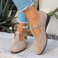 thumbnail image 4 of longantii Mary Jane Shoes Women Slip on Dressy Ballet Shoes for Women New Comfy Non-Slip Flats for School Formal Walking Beige, 4 of 5