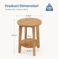 thumbnail image 2 of Atilioo 2-Tier Round End Table, Small Side Table with Lower Storage Shelf, Solid Wood Legs for Sofa, Living Room, Bedroom, Natural Wood, 2 of 9