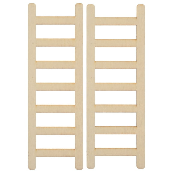WORGEOUS 4 Pcs  Miniature Step Ladder Mini Wooden Ladder Mini House Miniature Ladders for Decoration