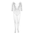 thumbnail image 3 of FRSASU Nightwear Set for Women ,Women'S Solid Color Mesh Cloth Transparent Hollow Socks and Nightwear Set White Free Size, 3 of 4