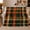 Autumn Plaid Sofa Scene With Pumpkin Mantel Warm Festive Rustic Flannel Blanket For Halloween Lovers, variant on YShenghong Dark Navy And Forest Green Tartan Pattern Printed Flannel Blanket