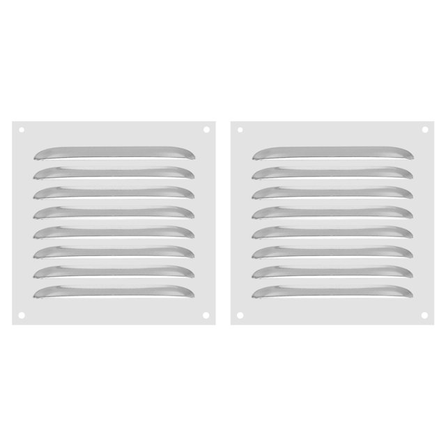 Uxcell 8 x 8 Inch Stainless Steel Vent Cover, Screen Air Grille HVAC Louvered Grill, Silver Tone 2 Pack