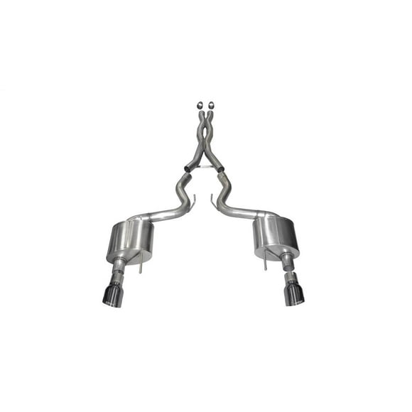Corsa Performance Exhaust System Kit 14332GNM Sport Cat Back System; Stainless Steel; With Mufflers; 3 Inch Pipe Diameter; Dual Exhaust With Dual Exit; Dual Split Rear Exit
