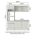 thumbnail image 3 of Madesa Gabinete de Cocina Integral Compacta Topazio Pop con Armario Blanco, 3 of 10