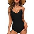thumbnail image 2 of LYMAYTER One Piece Swimsuits for Women Summer Trendy V Neck Crisscross Backless Slimming Swimwear S M L, 2 of 8