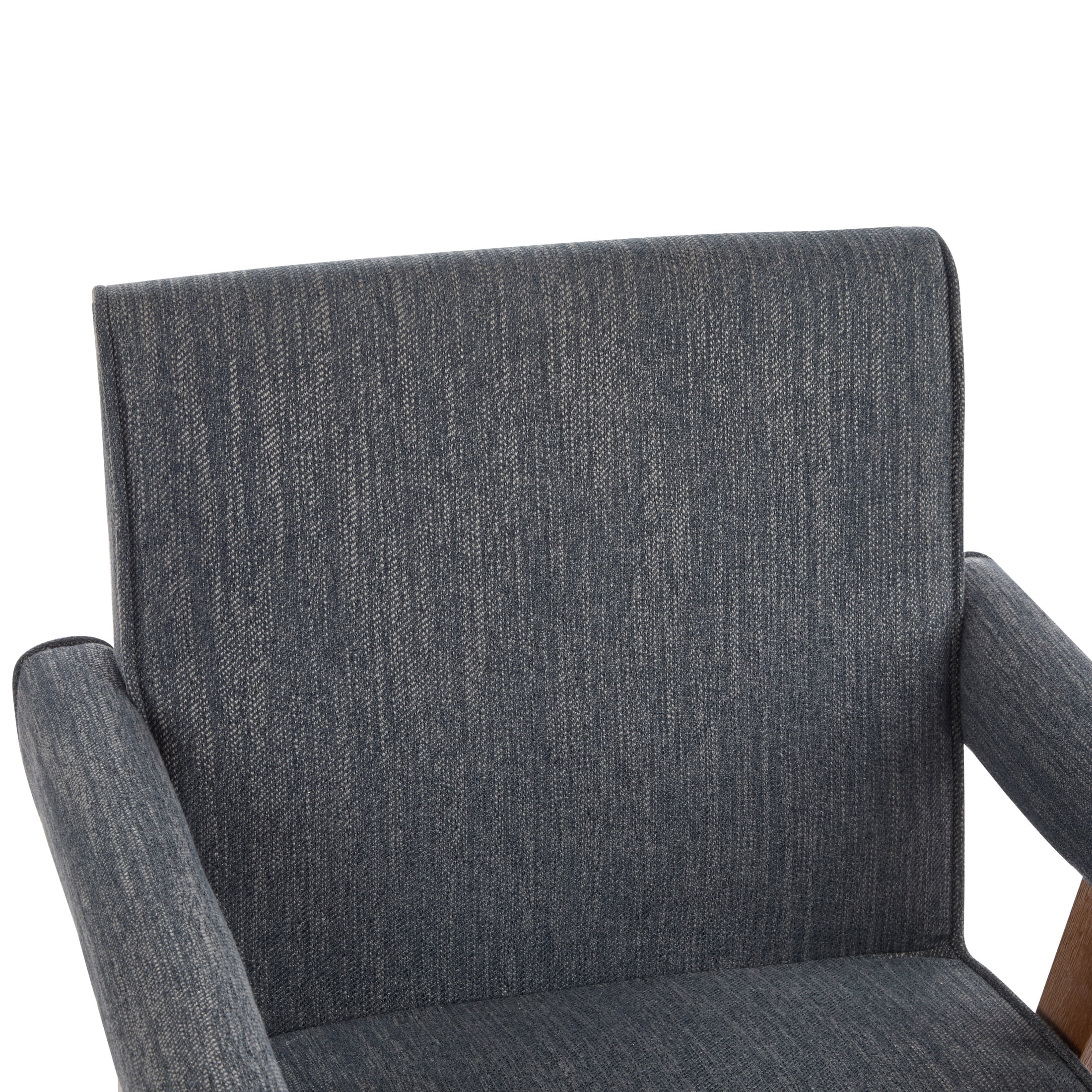 Modern Fabric Upholstered Dining Chair, Rubberwood Frame, Charcoal, Set of 2