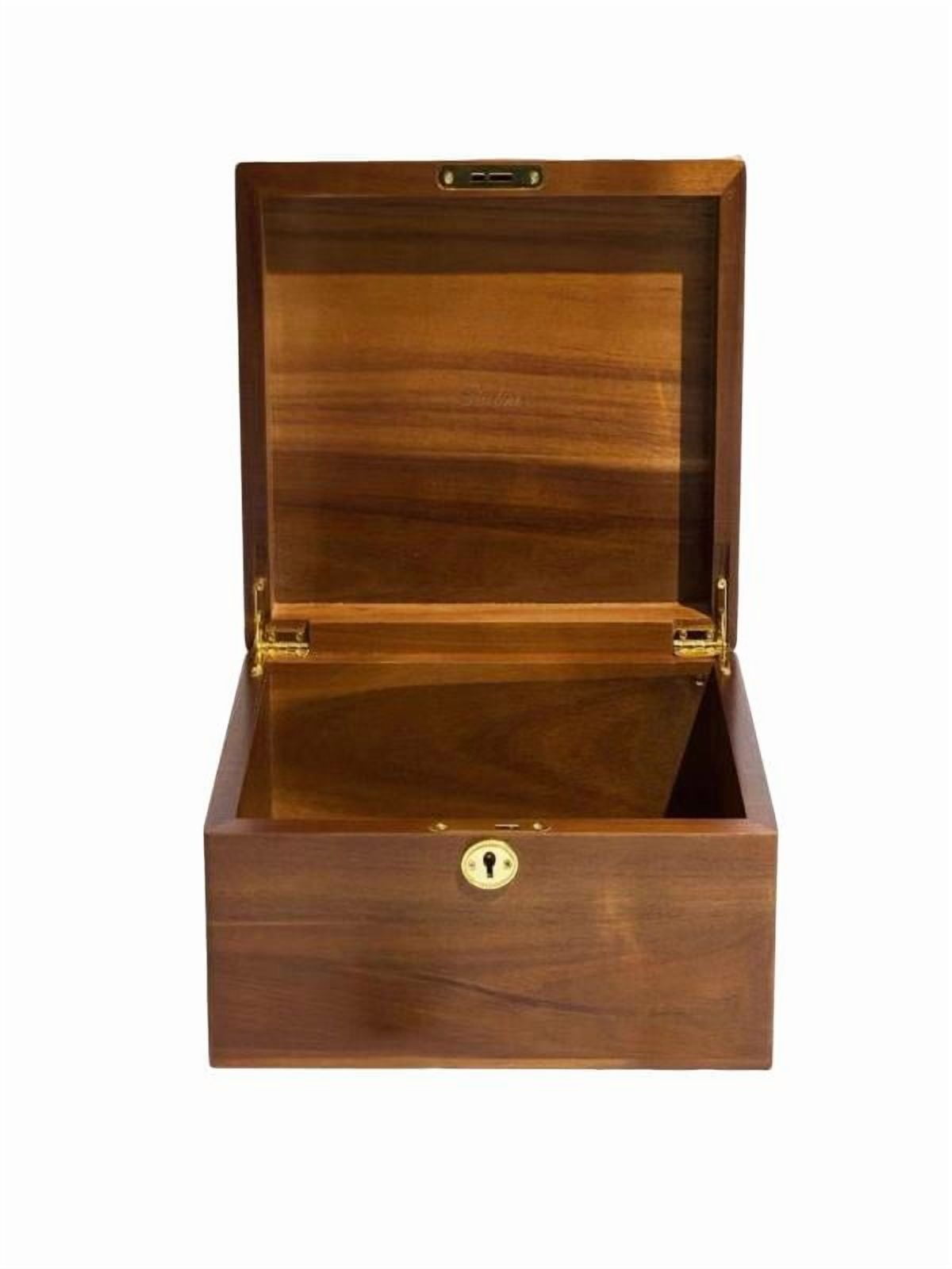 Wood Box Large Decorative Acacia Wooden Storage Hand-Crafted box Locking Key,  Premium Keepsake Memory Chest Gift Boxes, 11 X 8.5 X 5 Inches for Jewelry Photos Valuables (1 pack)