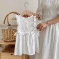 thumbnail image 2 of Robe pour Filles Été Bambin Bébé Filles Robe Unie Décontractée Sans Manches Douce Respirante Mode Robe Soleil Robe Enfants Blanche 12 Mois-18 Mois, 2 of 6