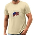 thumbnail image 5 of T-shirt for Men Plus Size Independence Day Short Sleeved Printed T-shirt Beige XXL, 5 of 5