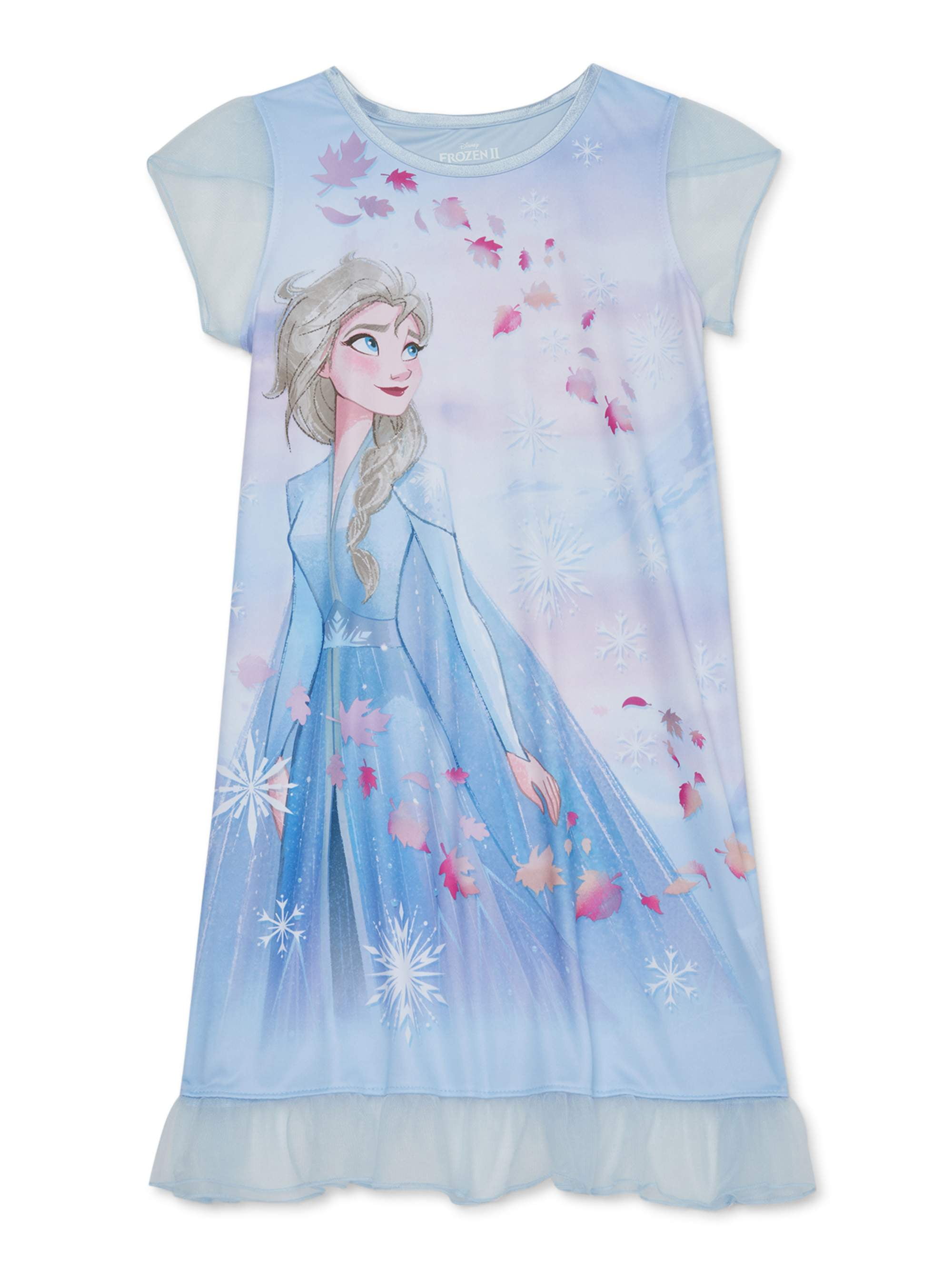 Disney Frozen 2 Girls Exclusive 48 Short Sleeve Ruffle Bottom Pajama