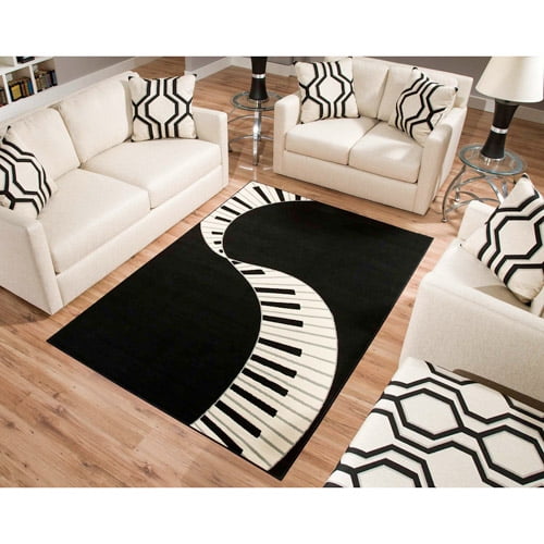 Terra Piano Rectangle Area Rug Black White Walmart com nice black white rug. Terra Piano Rectangle Area Rug Black White Walmart com